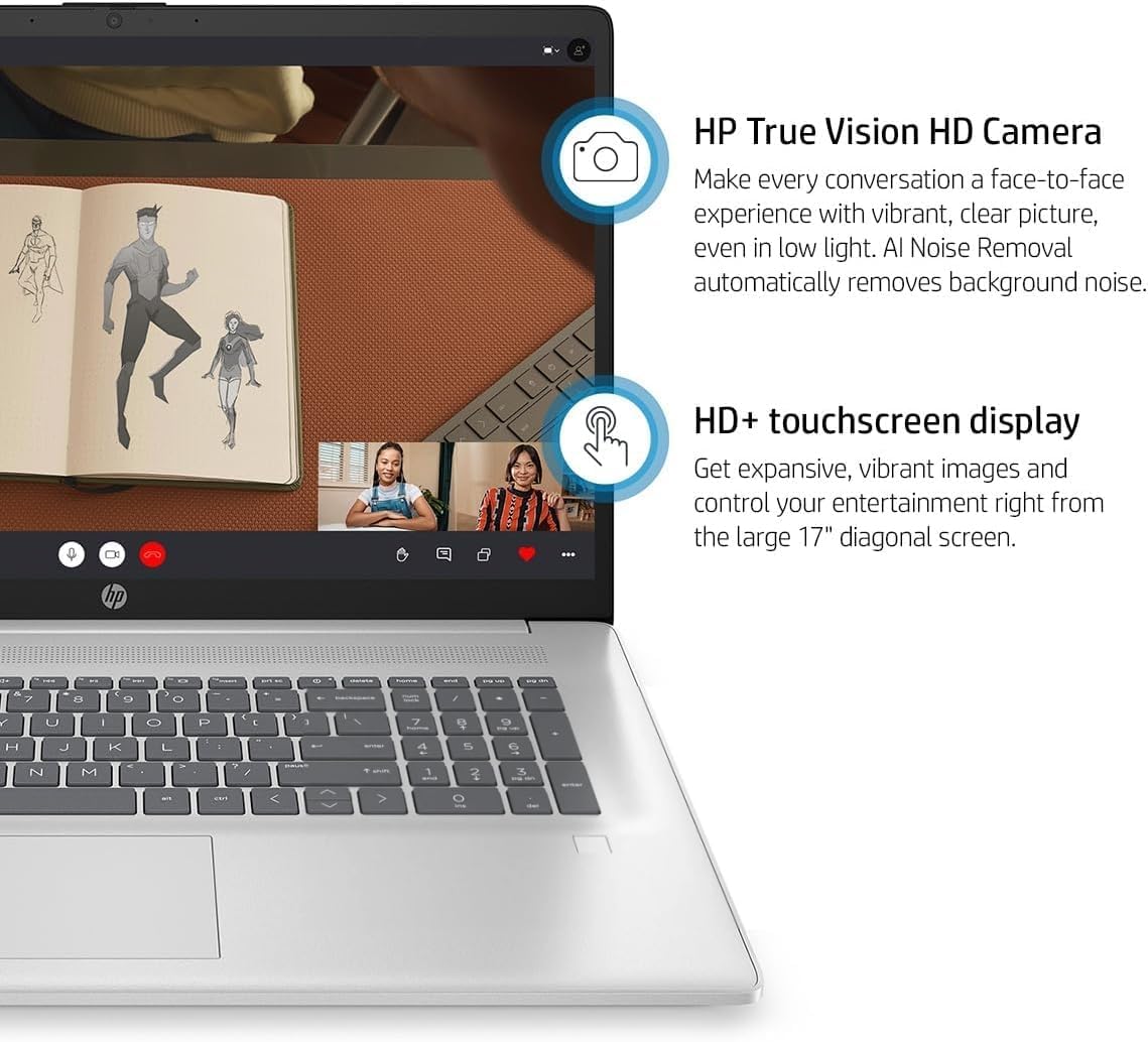 HP Laptop 17 with Intel Core i7-1355U 16 GB RAM, 1 TB SSD -Silver