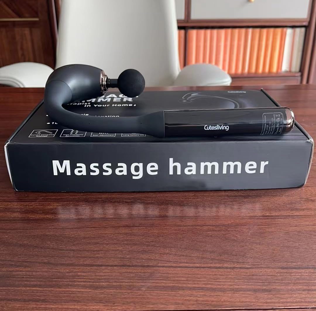 Massage Gun Deep Tissue with Upgraded Extension Handle for The Full Body,Pain Relief, Percussion Back Massager with 5 Massage Heads,Relax Gift for Mom, Dad,...