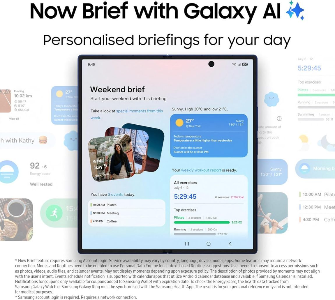 Samsung Galaxy Z Fold7 – Ultra Thin Foldable Phone, 200MP Camera, Large Screen, 12GB RAM, 1TB,4400mAh Battery, Jetblack, 3-Year Samsung Warranty