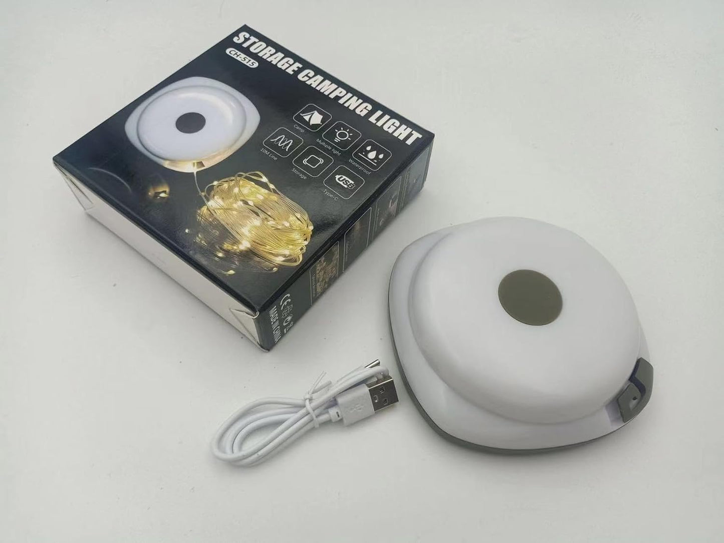 LED camping light rechargeable, hanging tent 10M light strip, 1500mAh large battery, 4 lighting modes, wind proof and waterproof lighting atmosphere light, suitable for camping