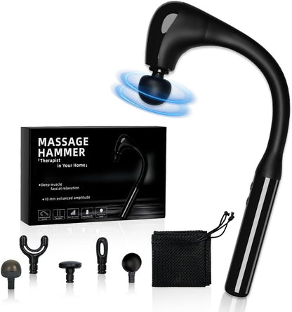 Massage Gun Deep Tissue with Upgraded Extension Handle for The Full Body,Pain Relief, Percussion Back Massager with 5 Massage Heads,Relax Gift for Mom, Dad,...