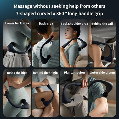 Massage Gun Deep Tissue with Upgraded Extension Handle for The Full Body,Pain Relief, Percussion Back Massager with 5 Massage Heads,Relax Gift for Mom, Dad,...