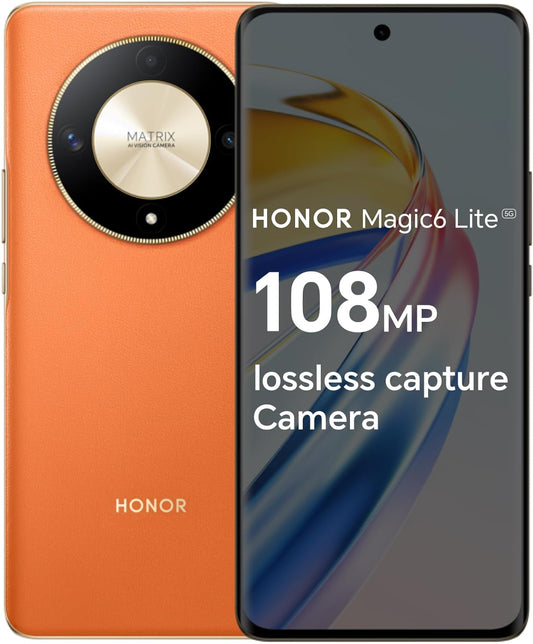HONOR Magic6 Lite, Sim-Free Mobile Phones, 5G Smartphone, 8GB+256GB, 6,78” Anti-Drop 120Hz Display