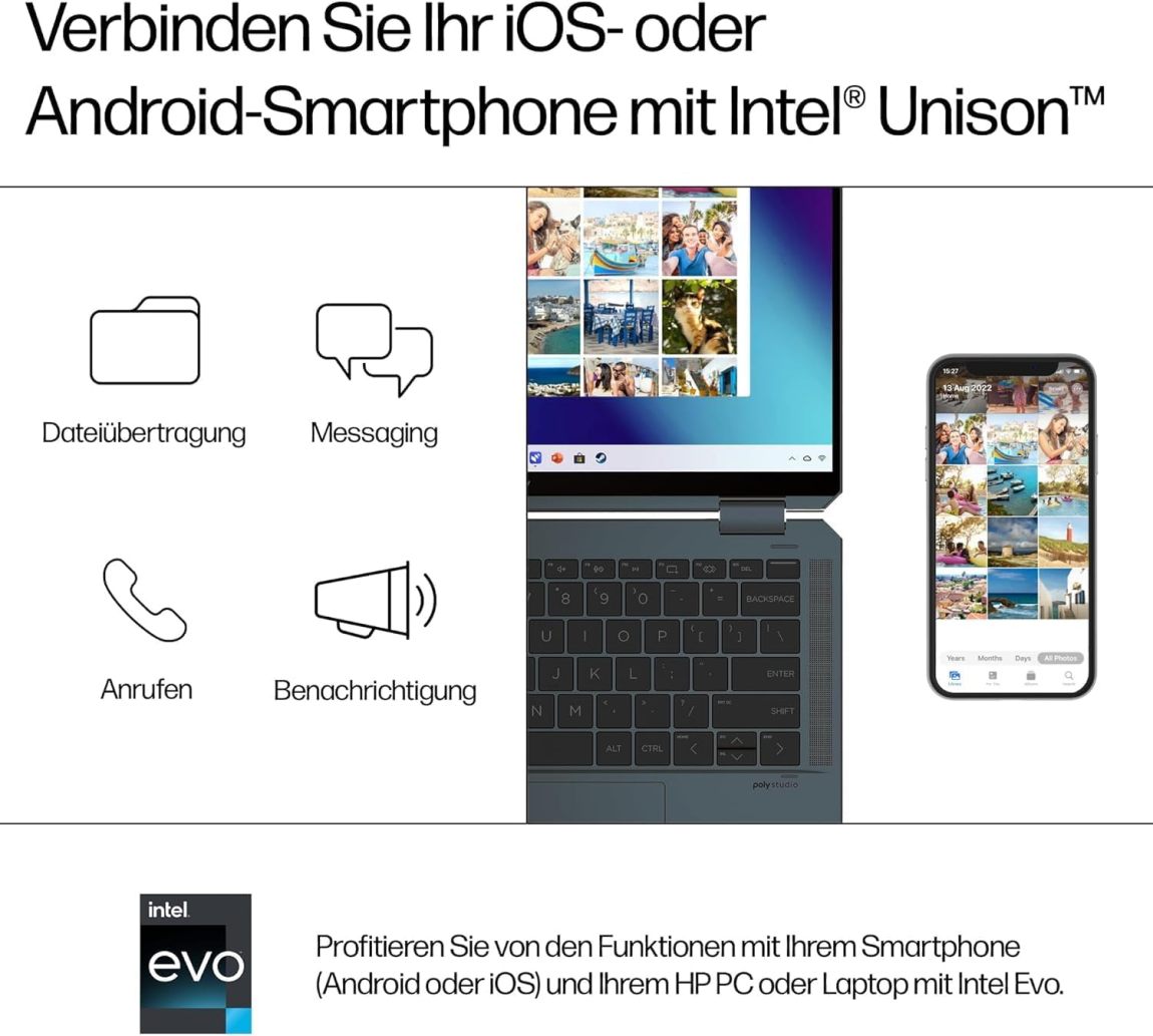 HP Spectre x360 2-in-1 Convertible Laptop | Intel Core Ultra 7 155H with Integrated AI | 16 Inch WQXGA IPS Touchscreen | 16GB RAM | 1TB SSD