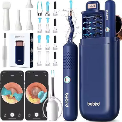 Ear wax removal and ear cleaning device equipped with camera