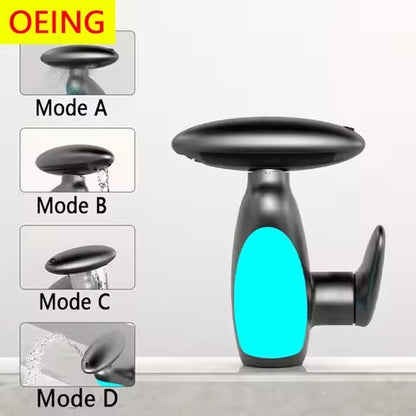 4 in 1 LED Bathroom Faucet Telescopic Sink Mixer Washbasin Kitchen Mixer Faucet with Hot and Cold Water