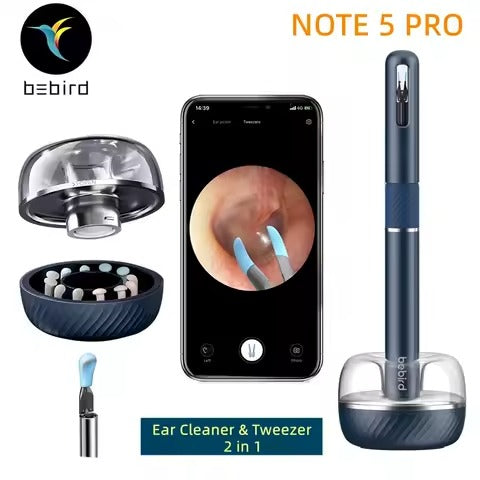 Ear wax removal and ear cleaning device equipped with camera