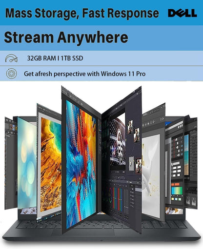 Dell Inspiron 3525 Business Laptop, 15.6 Inch FHD, AMD Ryzen 7 5825U, Windows 11 Pro, 32GB RAM, 1TB SSD Carbon Black