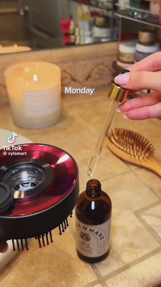 Rechargeable Hair Massager With Oil Dispenser